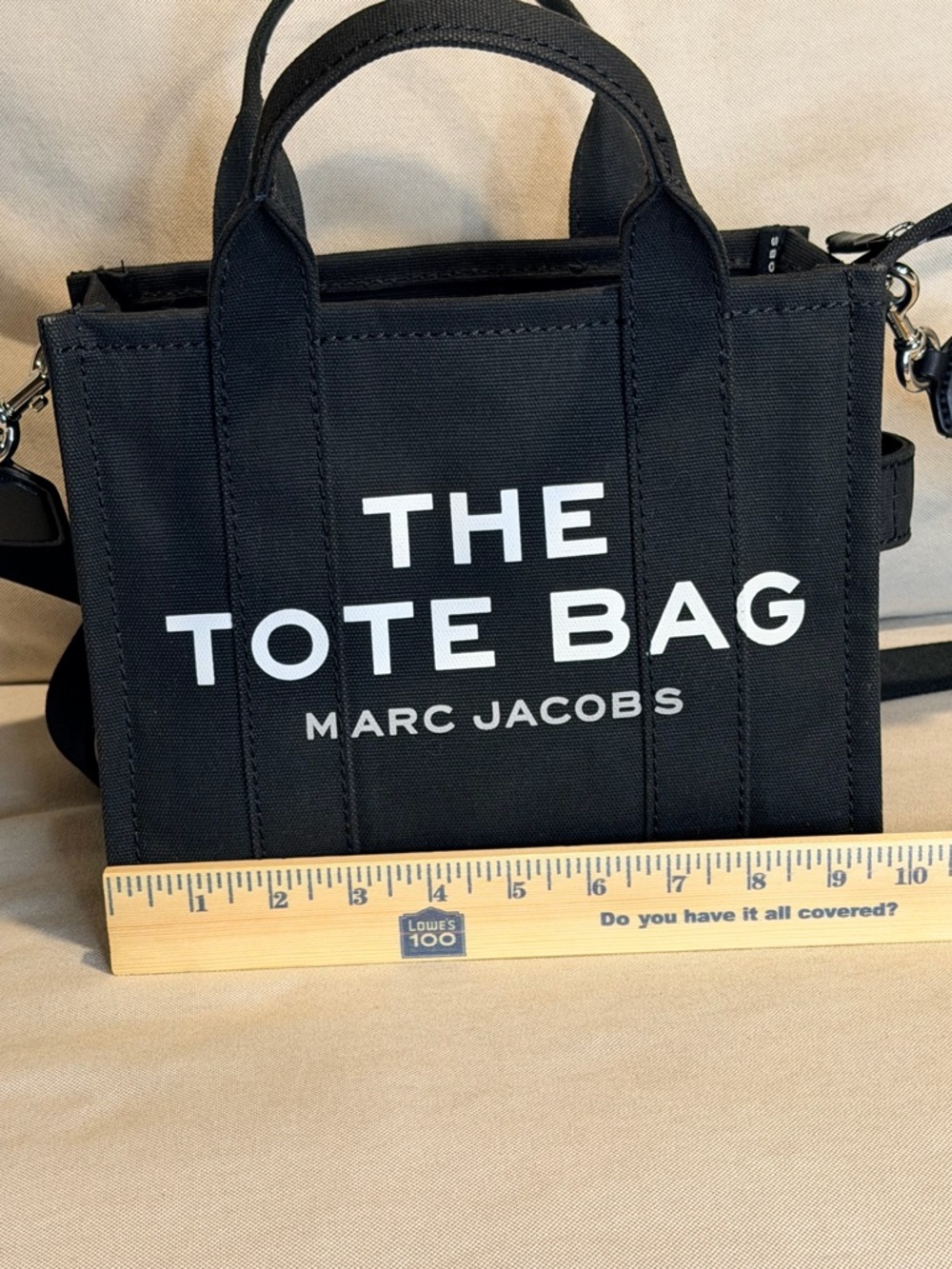Marc Jacobs Black 'The Tote Bag' Mini Canvas Tote - Picture 11 of 13